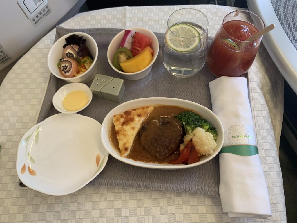 Eva Air Business Class 777 BR 272 Meal | Lunch
