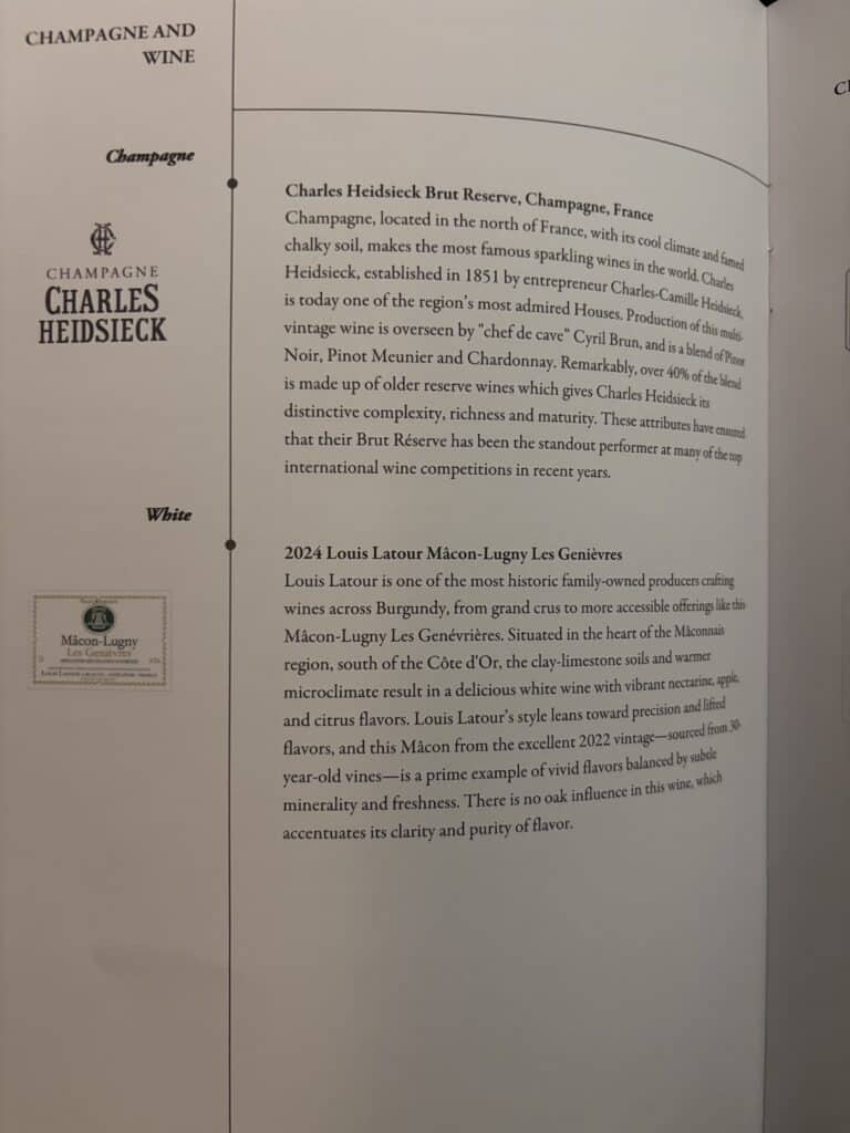 Singapore Airlines Business Class 787 Review | Menu