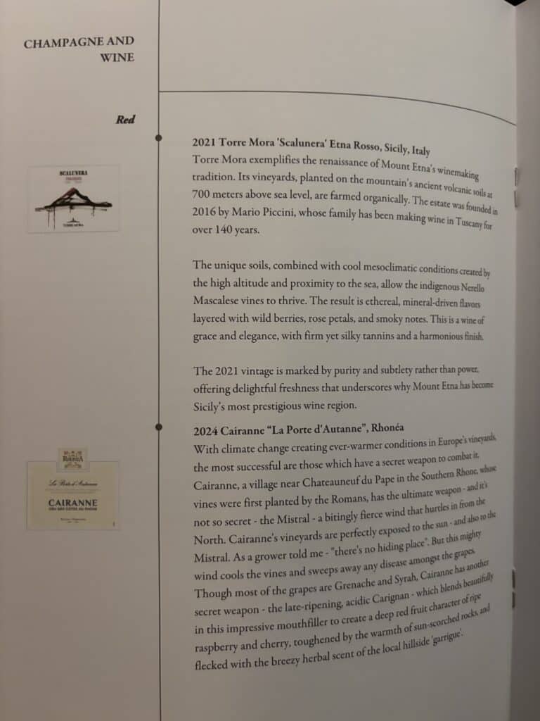 Singapore Airlines Business Class 787 Review | Menu