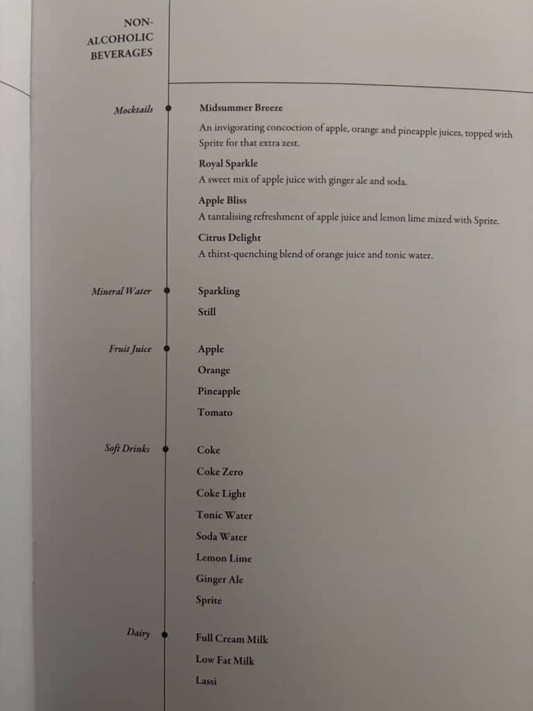 Singapore Airlines Business Class 787 Review | Menu