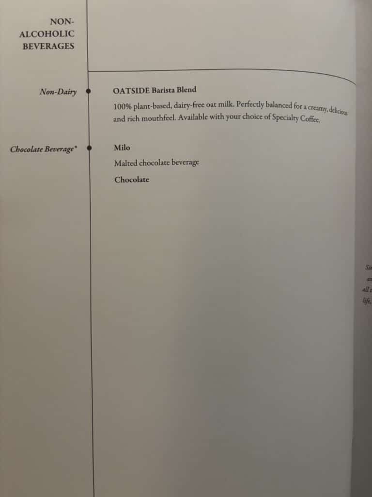 Singapore Airlines Business Class 787 Review | Menu