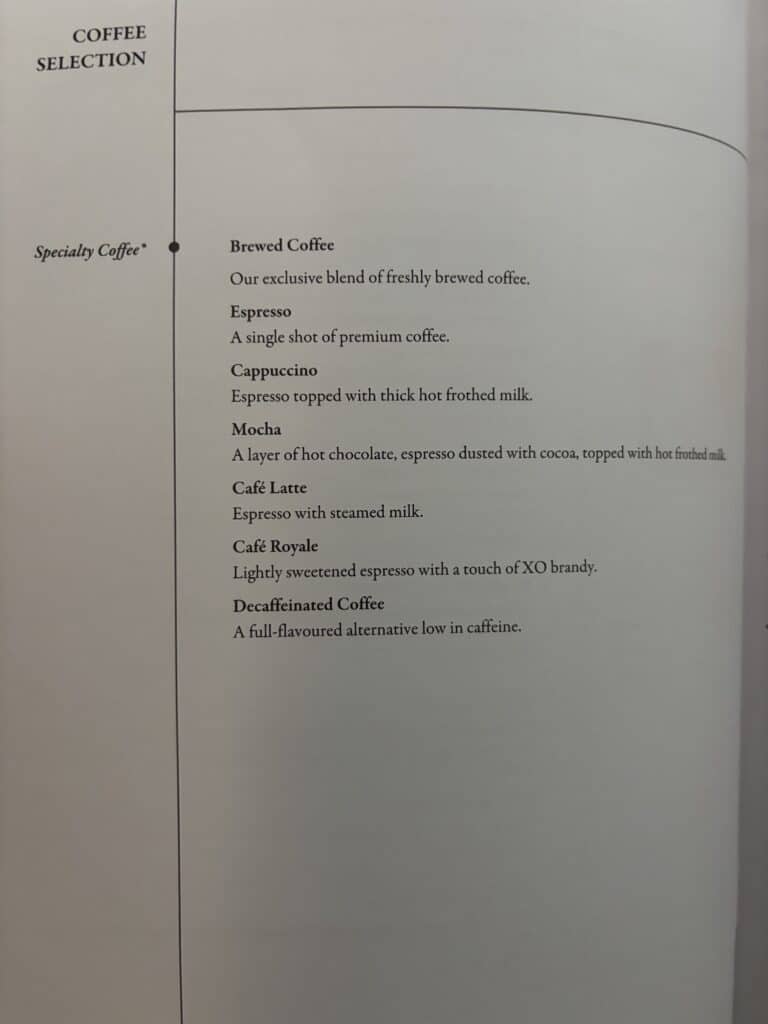 Singapore Airlines Business Class 787 Review | Menu