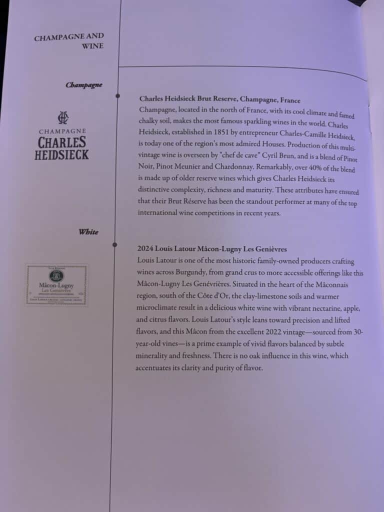Singapore Airlines Business Class 787 Review | Menu