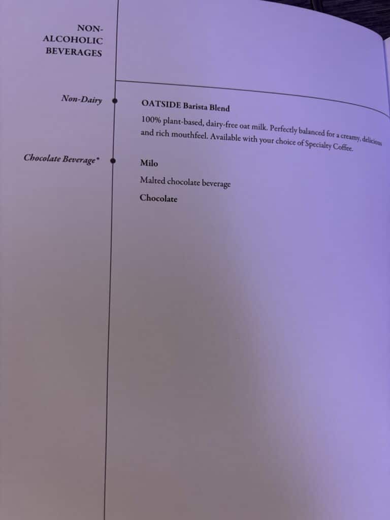 Singapore Airlines Business Class 787 Review | Menu