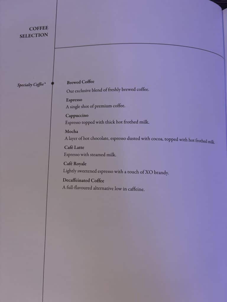 Singapore Airlines Business Class 787 Review | Menu