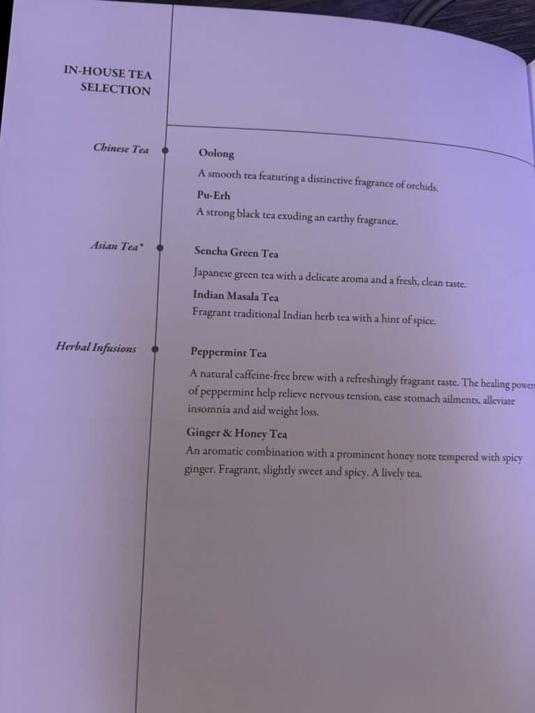Singapore Airlines Business Class 787 Review | Menu